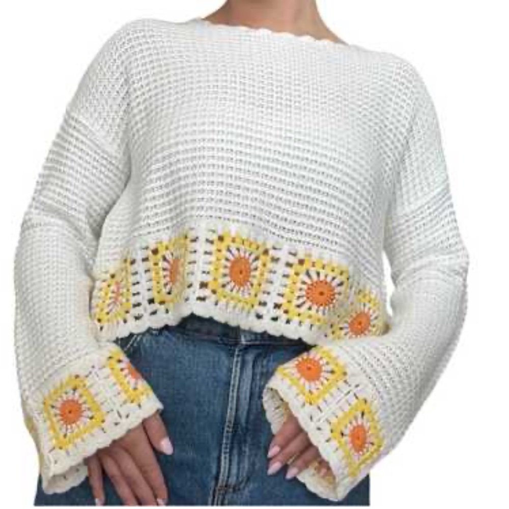 Sincerely Jules Crochet Granny Square Sweater.